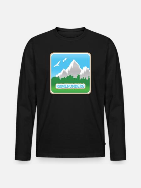 Berg Kamerunberg - Männer Premium Bio Langarmshirt - Schwarz