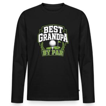 Citation du meilleur grand-père par par golf - T-shirt manches longues Premium bio Homme - noir - Devant - Nico (187cm)