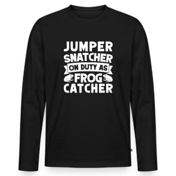 Attrape-grenouilles, Sauteur-sauteur, Grenouille Snatcher, Grenouille - T-shirt manches longues Premium bio Homme - noir - Devant - Nico (187cm)