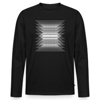 Motif à damier - T-shirt manches longues Premium bio Homme - noir - Devant - Nico (187cm)