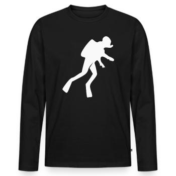 Fêtes-cadeaux de plongée Silhouettes de plongée - T-shirt manches longues Premium bio Homme - noir - Devant - Nico (187cm)