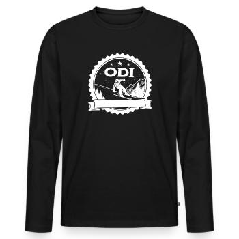 ODI round - Men's Premium Organic Long Sleeve Shirt - black - Front - Nico (187cm)