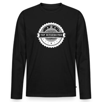 Top Mitarbeiter Abzeichen - Männer Premium Bio Langarmshirt - Schwarz - Vorne - Nico (187cm)