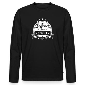Legend since 1983 Emblem - Men's Premium Organic Long Sleeve Shirt - black - Front - Nico (187cm)