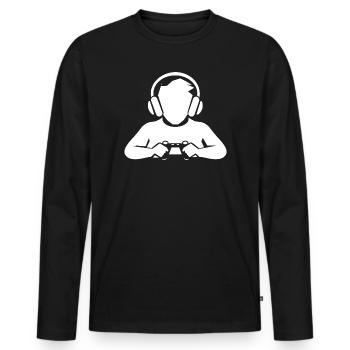Game Sketch - Men's Premium Organic Long Sleeve Shirt - black - Front - Nico (187cm)