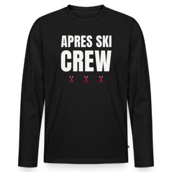 Après Ski Crew Wintersport Ski Gruppe Partnerlook - Männer Premium Bio Langarmshirt - Schwarz - Vorne - Nico (187cm)