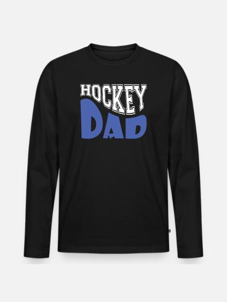 Hockey-Papa Stolzer Sportelterngeschenk - Männer Premium Bio Langarmshirt - Schwarz