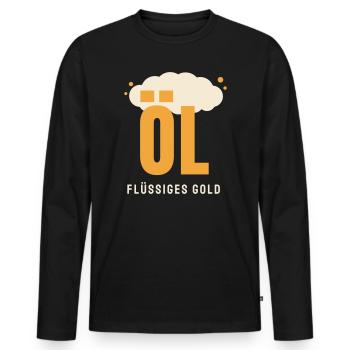 Öl Bier lustiger Spruch Bierliebhaber Geschenk - Männer Premium Bio Langarmshirt - Schwarz - Vorne - Nico (187cm)