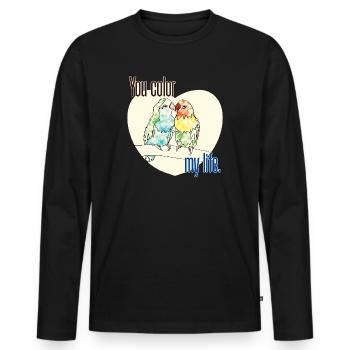 Rosehead - T-shirt manches longues Premium bio Homme - noir - Devant - Nico (187cm)
