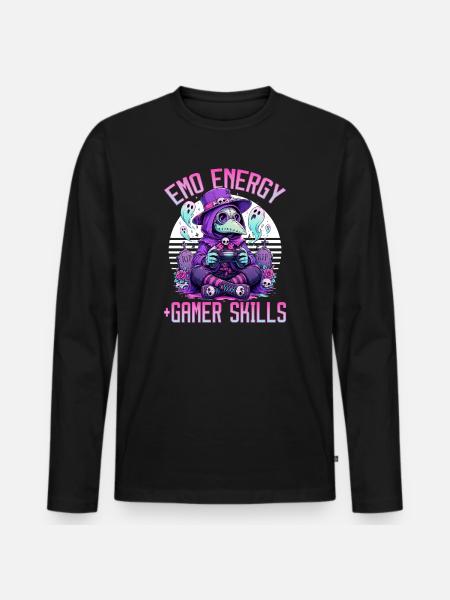Pastel Goth Soft Goth Gaming Gamer - Men's Premium Organic Long Sleeve Shirt - black