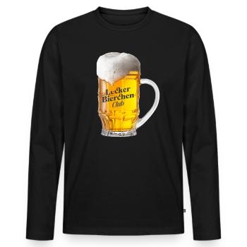 Lecker Bierchen Club - Bier Bierglas Biertrinker - Männer Premium Bio Langarmshirt - Schwarz - Vorne - Nico (187cm)