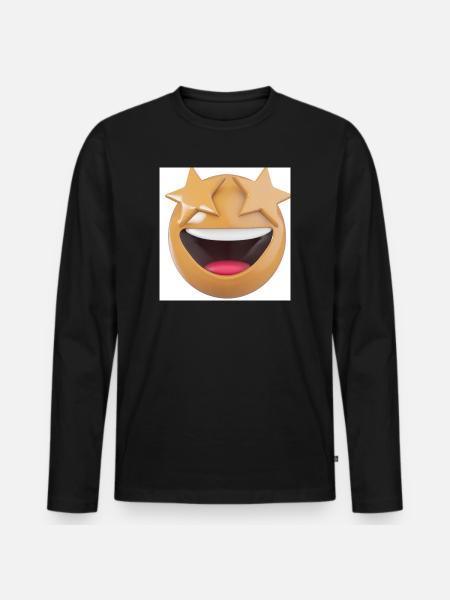 Sternenblick Lächeln - Männer Premium Bio Langarmshirt - Schwarz