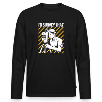 Surveyor - Men's Premium Organic Long Sleeve Shirt - black - Front - Nico (187cm)