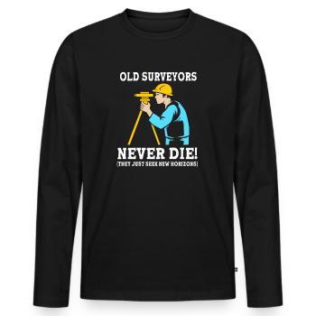 Géomètre - T-shirt manches longues Premium bio Homme - noir - Devant - Nico (187cm)