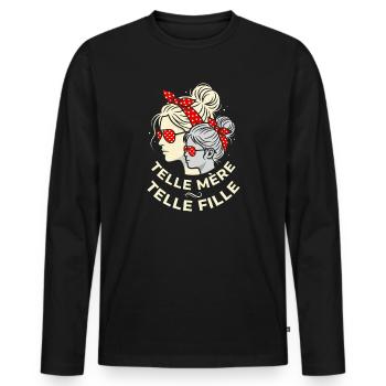 Telle Mère Telle Fille Rétro Bandana - T-shirt manches longues Premium bio Homme - noir - Devant - Nico (187cm)