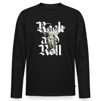 Angel of Rock and Roll - Men's Premium Organic Long Sleeve Shirt - black - Front - Nico (187cm)