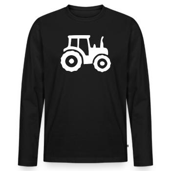 Tractor Agriculture Farmer Gift - Men's Premium Organic Long Sleeve Shirt - black - Front - Nico (187cm)