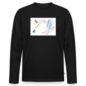 Regarde juste là ! - T-shirt manches longues Premium bio Homme - noir - Devant - Nico (187cm)