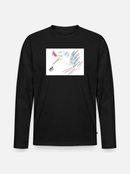 Regarde juste là ! - T-shirt manches longues Premium bio Homme - noir