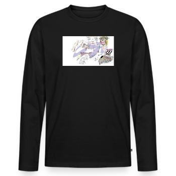 Rêvasser aux oiseaux - T-shirt manches longues Premium bio Homme - noir - Devant - Nico (187cm)