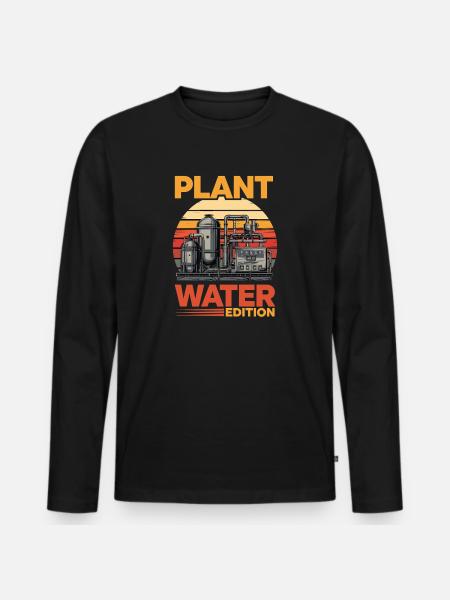 Plant Water Edition Industrial - Men's Premium Organic Long Sleeve Shirt - black