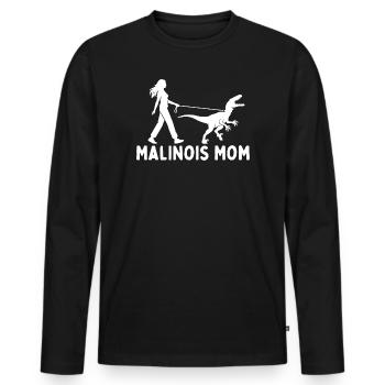 Malinois-Mutter Belgische Schäferhundbesitzerin - Männer Premium Bio Langarmshirt - Schwarz - Vorne - Nico (187cm)