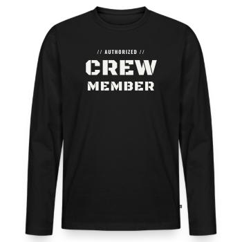 Crew Member Military Authorized Team Staff - Men's Premium Organic Long Sleeve Shirt - black - Front - Nico (187cm)