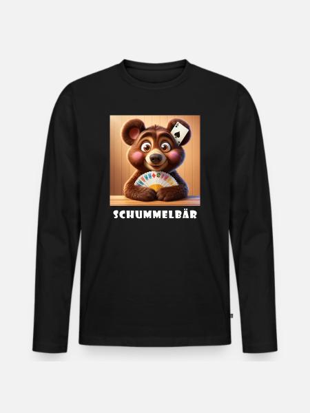 Schummelbär - Männer Premium Bio Langarmshirt - Schwarz