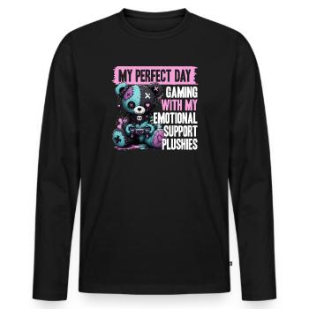 Pastel Goth Soft Goth Gaming Gamer - Men's Premium Organic Long Sleeve Shirt - black - Front - Nico (187cm)