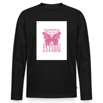 T-Shirt Girl Pink - Men's Premium Organic Long Sleeve Shirt - black - Front - Nico (187cm)