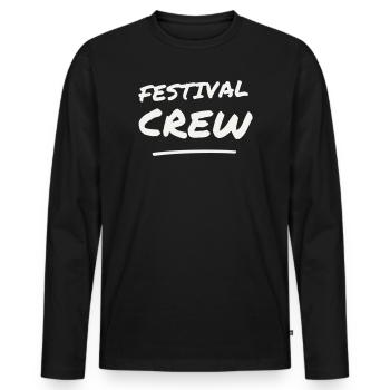 Festival Crew Brush Lettering Team Staff Event - Men's Premium Organic Long Sleeve Shirt - black - Front - Nico (187cm)