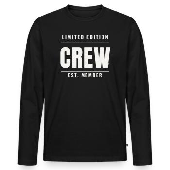 Crew Limited Edition Badge Est Team Staff Event - Men's Premium Organic Long Sleeve Shirt - black - Front - Nico (187cm)