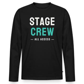 Stage Crew All Access Stage Team Staff Concert - Men's Premium Organic Long Sleeve Shirt - black - Front - Nico (187cm)