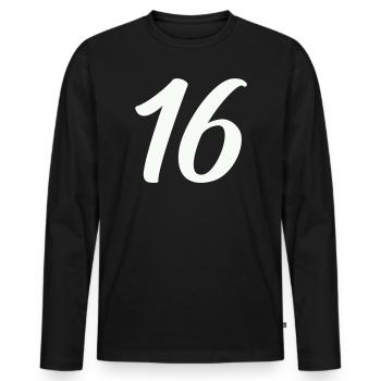 16- - T-shirt manches longues Premium bio Homme - noir - Devant - Nico (187cm)