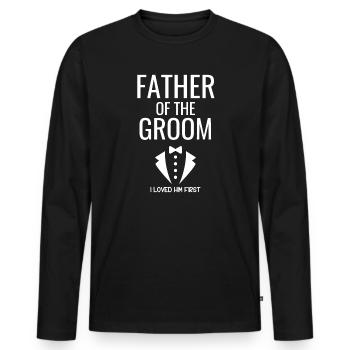 Père fier du marié - T-shirt manches longues Premium bio Homme - noir - Devant - Nico (187cm)