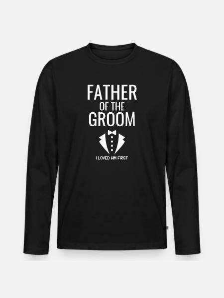Père fier du marié - T-shirt manches longues Premium bio Homme - noir