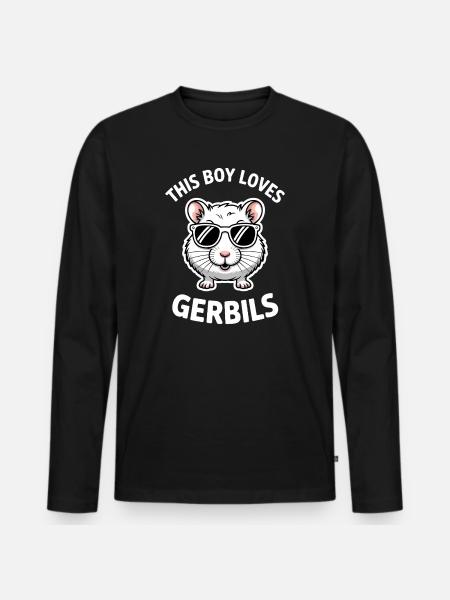 Mongolian racing rat sayings gerbil gift - Men's Premium Organic Long Sleeve Shirt - black