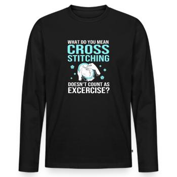 Cross Stitch - Men's Premium Organic Long Sleeve Shirt - black - Front - Nico (187cm)