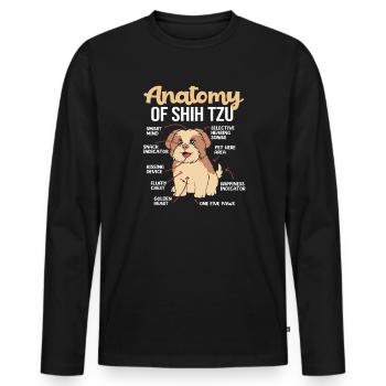 Shih Tzu - T-shirt manches longues Premium bio Homme - noir - Devant - Nico (187cm)