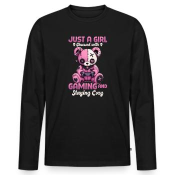 Pastel Goth Soft Goth Gaming Gamer - T-shirt manches longues Premium bio Homme - noir - Devant - Nico (187cm)