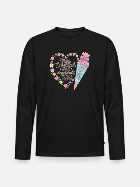 Enkelkind Einschulung 2026 - Männer Premium Bio Langarmshirt - Schwarz