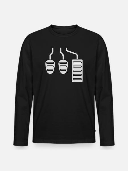 Manueller Schalthebel – Pedale - Männer Premium Bio Langarmshirt - Schwarz