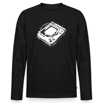 Console de jeu rétro - T-shirt manches longues Premium bio Homme - noir - Devant - Nico (187cm)