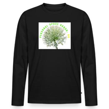 Radar spatial personnel sur la fleur d’ail drôle - T-shirt manches longues Premium bio Homme - noir - Devant - Nico (187cm)