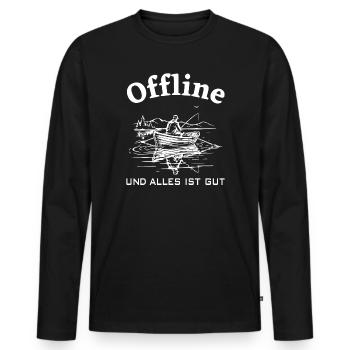 Angeln Genuss - Männer Premium Bio Langarmshirt - Schwarz - Vorne - Nico (187cm)