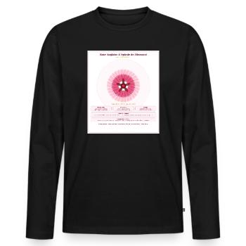 Rosace Fibonacci Rose Délicate - T-shirt manches longues Premium bio Homme - noir - Devant - Nico (187cm)