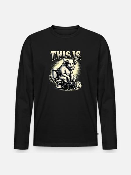 C’est de l’humour de toilettes à la connerie - T-shirt manches longues Premium bio Homme - noir