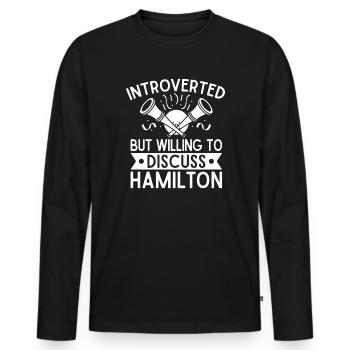 Théâtre introverti mais prêt à discuter de Hamilton - T-shirt manches longues Premium bio Homme - noir - Devant - Nico (187cm)