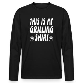 Griller - T-shirt manches longues Premium bio Homme - noir - Devant - Nico (187cm)