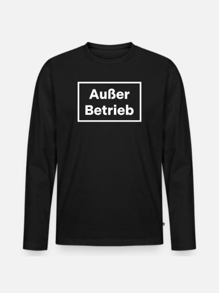 Außer Betrieb - Männer Premium Bio Langarmshirt - Schwarz